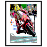 Joey Dunlop 2000 Isle Of Man TT Honda VTR SP1 Classic Semi-Glossy Paper Wooden Framed Poster