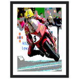 Joey Dunlop 2000 Isle Of Man TT Honda VTR SP1 Classic Semi-Glossy Paper Wooden Framed Poster