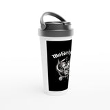 Motorhead White 15oz Stainless Steel Travel Mug