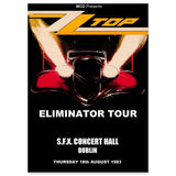 ZZ TOP S.F.X CONCERT HALL DUBLIN IRELAND 1983 Classic Semi-Glossy Paper Poster