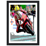 Joey Dunlop 2000 Isle Of Man TT Honda VTR SP1 Classic Semi-Glossy Paper Wooden Framed Poster