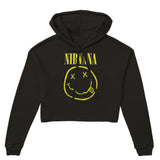 1991 Nirvana Smiley Premium - Women's Cropped Hoodie | Bella + Canvas 7502