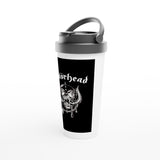 Motorhead White 15oz Stainless Steel Travel Mug