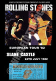 Rolling Stones Vintage Poster Slane Castle Ireland 1982 + Ticket Reproduction Print