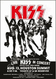 Kiss Vintage Concert Poster Houston Summit 1976 Reproduction Print