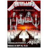 Metallica Concert Poster Solnahallen Stockholm 1986 Classic Semi-Glossy Paper Poster (Legacy)