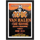 Monsters Of Rock Donington Park UK 1984 Classic Semi-Glossy Paper Wooden Framed Poster