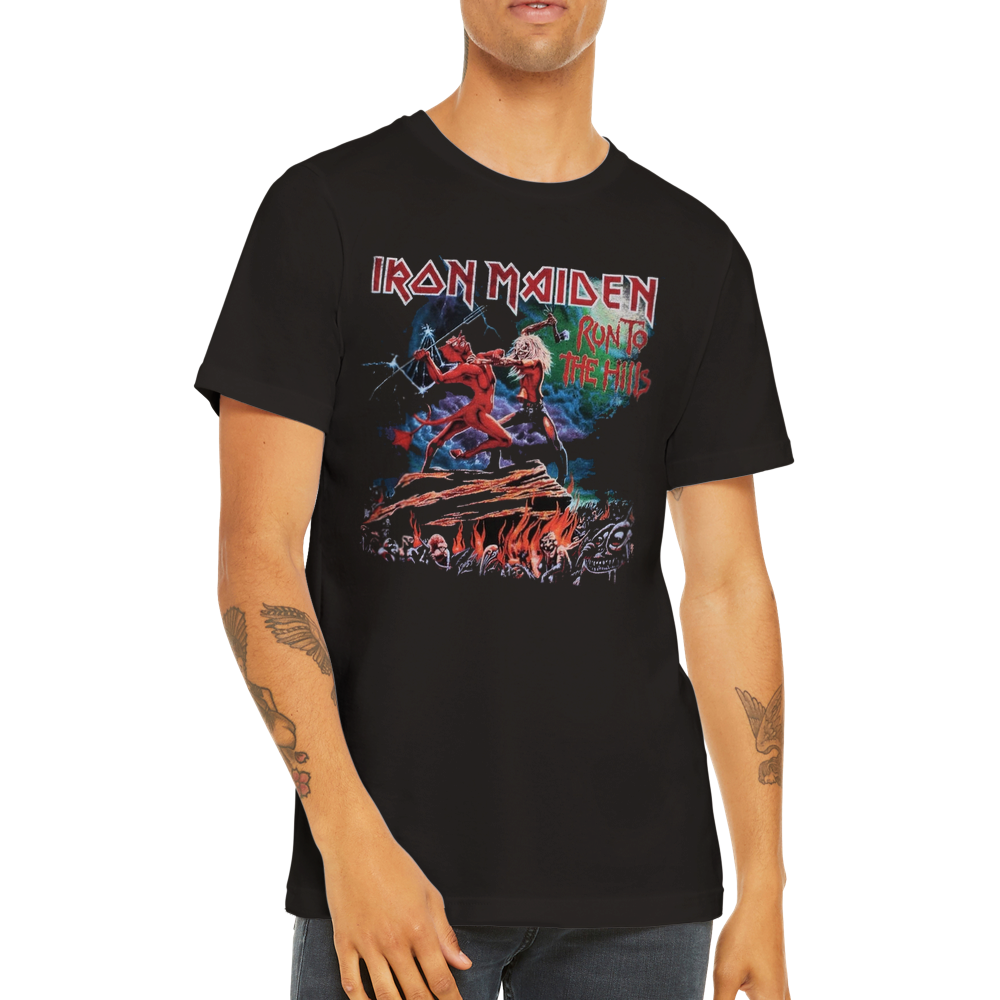 IRON MAIDEN Run To The Hills Tシャツ Mサイズ Iron Maiden Number Of The Beast Run To The Hills Distressed