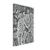 Freddie Mercury and Brian May on stage Slane Castle 1986 Sketch Print Slim Canvas