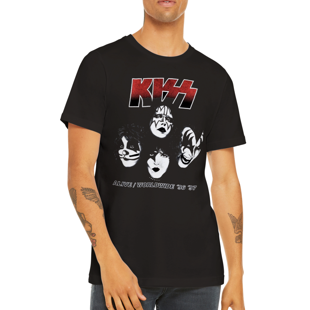 Kiss Alive Worldwide 96/97 Tour Premium Unisex Crewneck T-shirt Kiss Alive Worldwide 96/97 Tour Premium Unisex Crewneck T-shirt