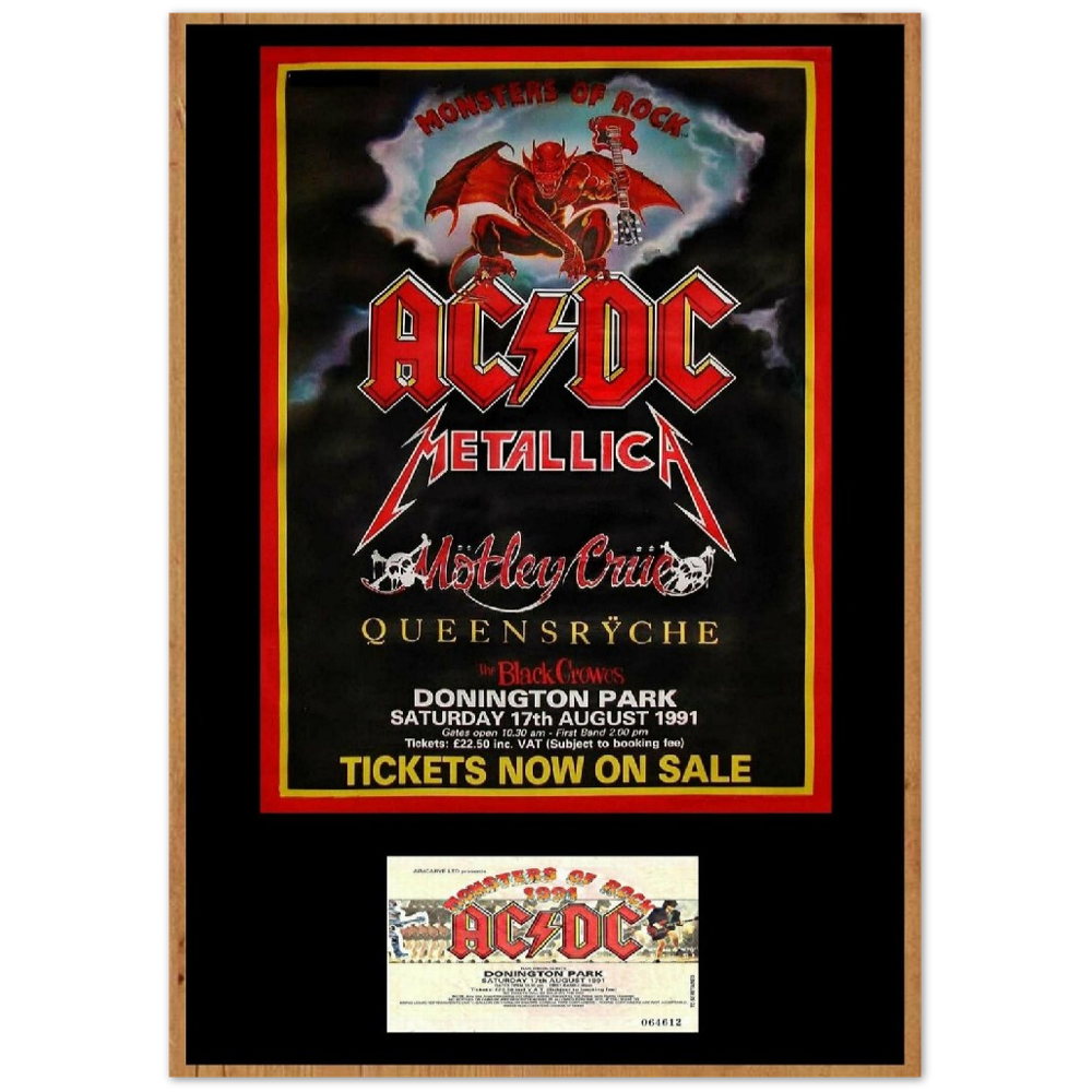 1991 monsters of rock MONSTERS OF ROCK DONINGTON PARK UK 1991 WITH TICKET Classic Semi-Gloss –  WHOLE LOTTA ROCK