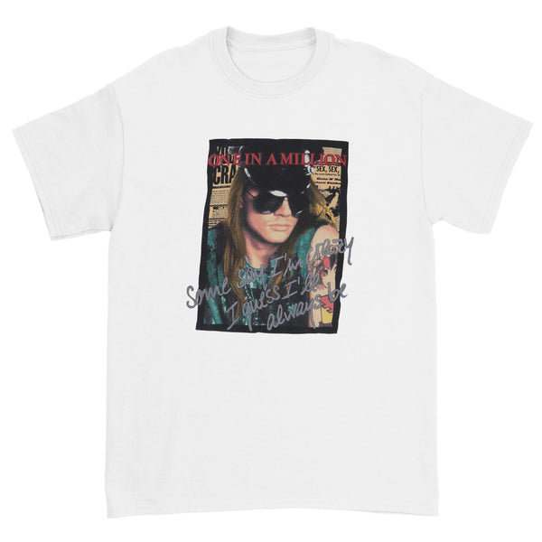 1989 Guns N Roses Axl Rose One In A Million Euro Tour Ultra Cotton Unisex Crewneck T-shirt | Gildan 2000