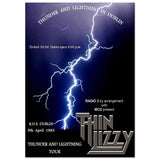 Thin Lizzy RDS Dublin 1983 Thunder And Lightning Tour Classic Semi-Glossy Paper Poster
