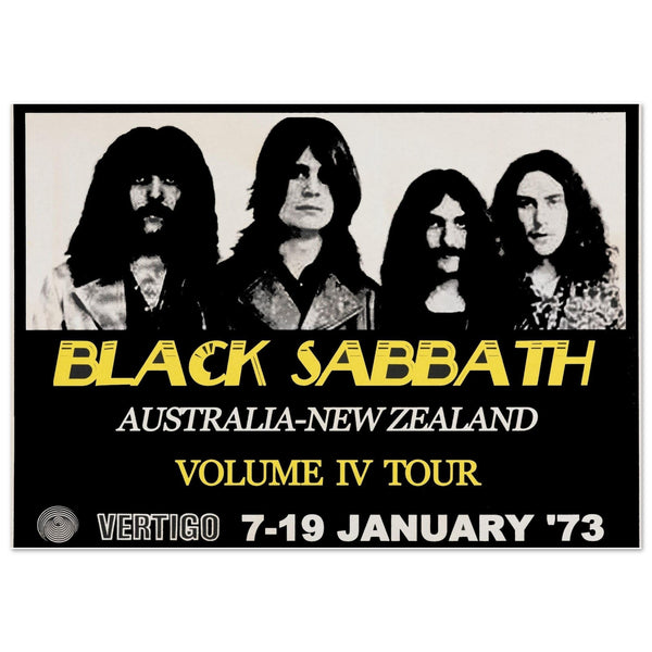 Black Sabbath Australia Tour 1973 Classic Semi-Glossy Paper Poster