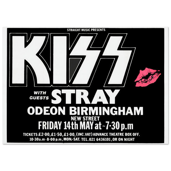KISS 1976 Destroyer Era Birmingham, UK Concert Poster Classic Semi-Glossy Paper Poster