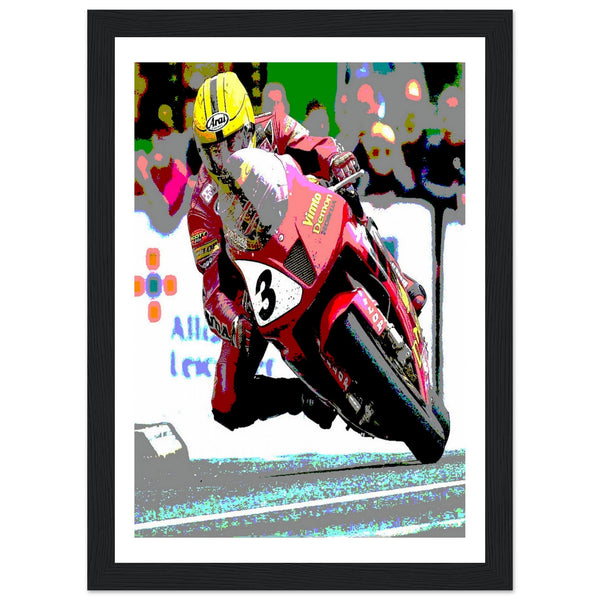 Joey Dunlop 2000 Isle Of Man TT Honda VTR SP1 Classic Semi-Glossy Paper Wooden Framed Poster
