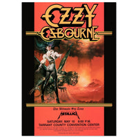 Ozzy Osbourne/Metallica Forthworth Texas 1986 Ultimate Sin Tour Classic Semi-Glossy Paper Poster