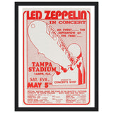 Led Zeppelin Tampa Stadium 1973- Premium Semi-Glossy Paper Wooden Framed Poster