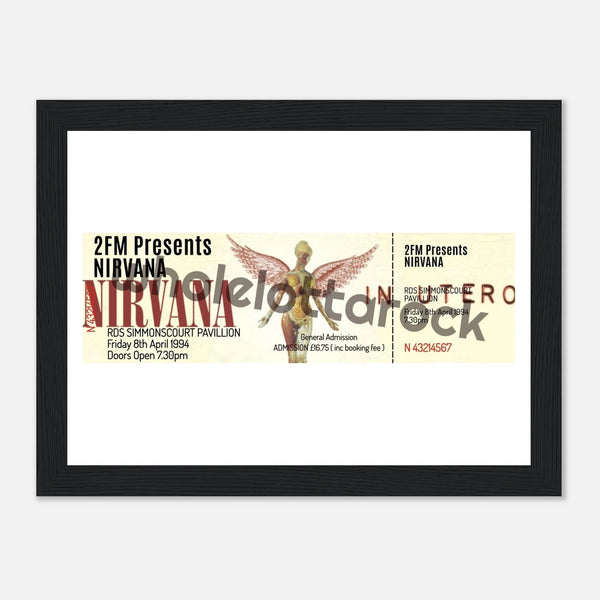 Nirvana Concert Ticket Poster – Framed Tribute to Dublin 1994 Gig