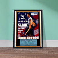 Bruce Springsteen Slane Castle 1985- Premium Semi-Glossy Paper Wooden Framed Poster