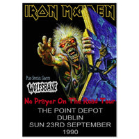 Iron Maiden Point Depot Dublin Ireland 1990 Classic Semi-Glossy Paper Poster