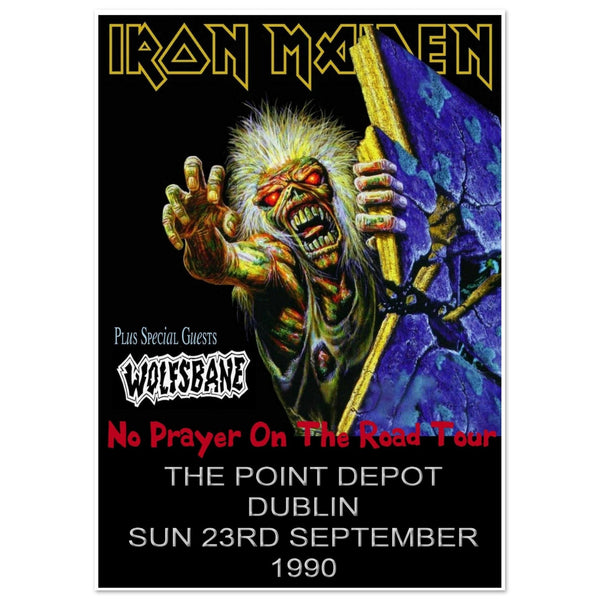 Iron Maiden Point Depot Dublin Ireland 1990 Classic Semi-Glossy Paper Poster