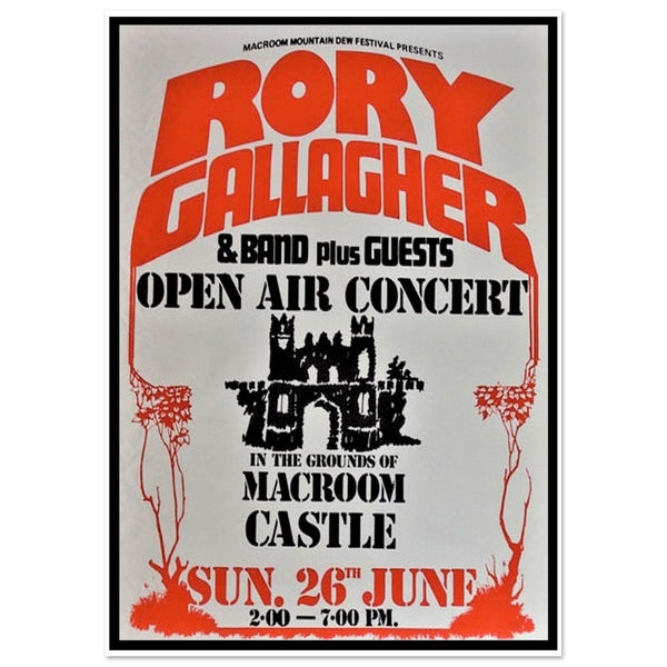 Rory Gallagher Macroom Castle Ireland 1977 Classic Semi-Glossy Paper Poster