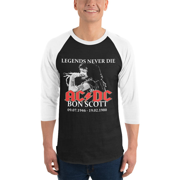 Bon Scott AC/DC Legend 3/4 sleeve raglan shirt