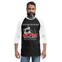 Bon Scott AC/DC Legend 3/4 sleeve raglan shirt