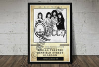 Queen Vintage Concert Poster Apollo Theatre Glasgow 1975 A3 Size Repro.