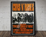 Guns n Roses Vintage Concert Poster Donington UK 1988 Reproduction Print