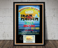 Iron Maiden Vintage Concert Poster Donington UK 1988 + Ticket Reproduction Print