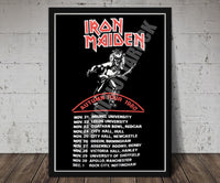 Iron Maiden Vintage Concert Poster UK Autumn Tour 1980 Reproduction Print