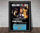 Rolling Stones Vintage Poster Slane Castle Ireland 1982 + Ticket Reproduction Print