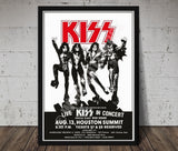 Kiss Vintage Concert Poster Houston Summit 1976 Reproduction Print