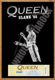 Queen Vintage Concert Poster Slane Castle Ireland 1986 + Ticket Reproduction Print