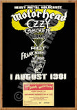 Motorhead Vintage Concert Poster Portvale 1981  + Ticket Reproduction Print