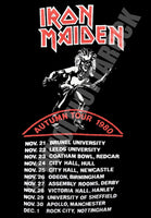 Iron Maiden Vintage Concert Poster UK Autumn Tour 1980 Reproduction Print