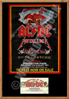 AC/DC Monsters Of Rock 1991 Donington UK Concert Poster + ticket Reproduction Print
