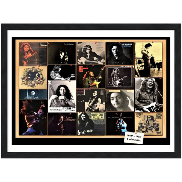 Rory Gallagher Wall Art Collage Classic Semi-Glossy Paper Wooden Framed Poster