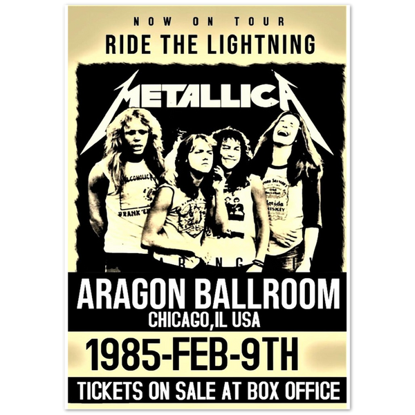 Metallica Agora Ballroom Chicago 1985 Classic Semi-Glossy Paper Poster (Legacy)