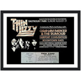 Thin Lizzy Dalymount Park Dublin 1977 Plus Ticket Classic Semi-Glossy Paper Wooden Framed Poster