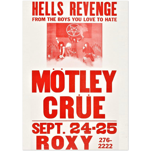 Motley Crue The Roxy 1982 Classic Semi-Glossy Paper Poster