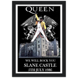 Queen Slane Castle  1986 Premium Matte Paper Wooden Framed Poster