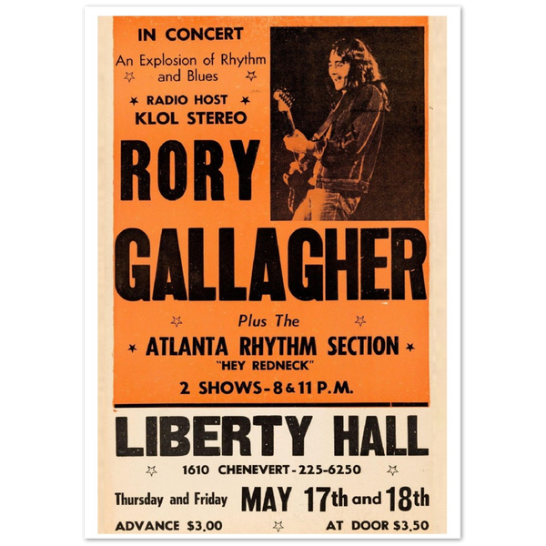 Rory Gallagher Liberty Hall 1971 Classic Semi-Glossy Paper Poster