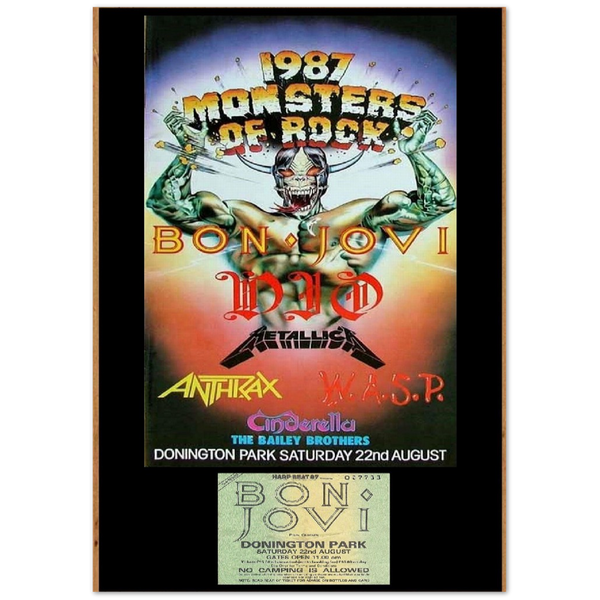 monsters of rock tour 1987 MONSTERS OF ROCK DONINGTON PARK UK 1987 WITH TICKET Classic Semi-Gloss – WHOLE LOTTA ROCK