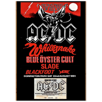 MONSTERS OF ROCK DONINGTON PARK UK 1981 WITH TICKET Classic Semi-Glossy Paper Poster