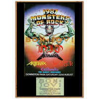 MONSTERS OF ROCK DONINGTON PARK UK 1987 WITH TICKET Classic Semi-Glossy Paper Poster