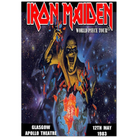 Iron Maiden World Piece Tour Glasgow Apollo UK 1983 Classic Semi-Glossy Paper Poster