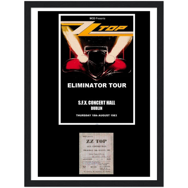 ZZ TOP SFX CONCERT HALL DUBLIN 1983 Classic Semi-Glossy Paper Wooden Framed Poster